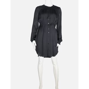 EUC Theyskens' Theory black silk long sleeve dress sz: Petite